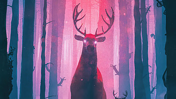 Intruder , reindeer, artist, artwork, digital-art HD wallpaper