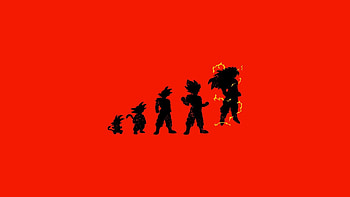 Artwork Minimalistic Red Background Simple Songoku Son Goku Super Saiyan 4 HD wallpaper
