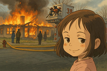 Disaster Girl Meme Kid house on fire, Studio Ghibli, meme, funny, house fire HD wallpaper