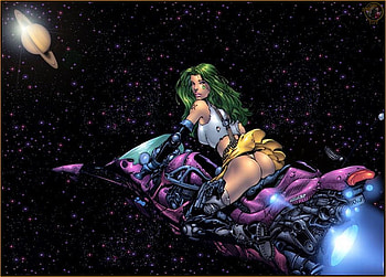 space girl, space, girl, aphrodite, rocket HD wallpaper