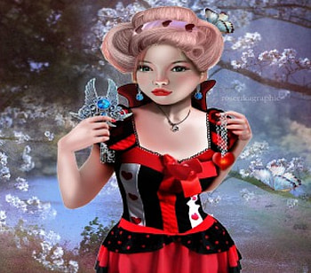 ~The Queen of Heart~, beautiful girls, digital art, butterflies, lady, hearts, butterfly designs, model, hands, weird things people wear, beautiful, backgrounds, creative pre-made, woman, mixed media, love four seasons, elegant, key, softness beauty, flowers, hair, queen, fantasy girls, cherry blossoms HD wallpaper