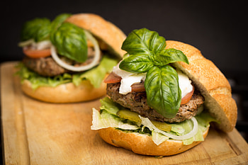 Food, Vegetables, Meat, Bun, Hamburger, Fast Food HD wallpaper