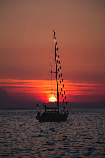 Sunset, Sea, Twilight, Miscellanea, Miscellaneous, Dusk, Boat HD phone wallpaper