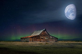 House, mid-night, landscape, nature HD wallpaper