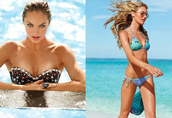 Candice Swanepoel, blue, sea, model, blonde, aqua, girl, beauty, woman, cehenot, collage, summer, wind, swimsuit, water, ocean HD wallpaper