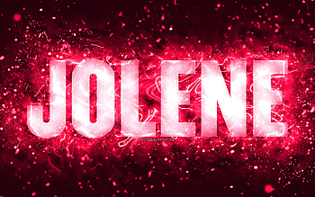 Happy Birtay Jolene, , pink neon lights, Jolene name, creative, Jolene Happy Birtay, Jolene Birtay, popular american female names, with Jolene name, Jolene HD wallpaper