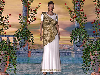 Calliope, Muse of epic poetry, muse, calliope, flowers, water HD wallpaper