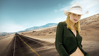 Cowgirl Gwyneth Paltrow, style, sand, famous, cowgirls, ranch, outdoors, desert, mountains, western, hats, highways, rodeo, plains, beautiful, sky, girls, women HD wallpaper