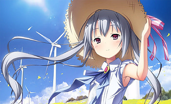 Mashiro Kamine, anime girl, wind, white, anime school girl, anime, material brave HD wallpaper