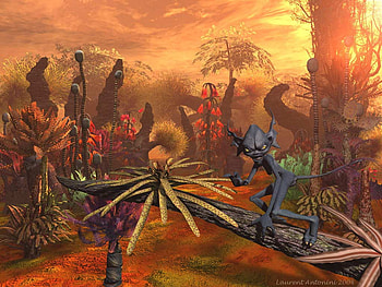 An Other World, scifi, plants, landscape, space, science fiction, creature HD wallpaper