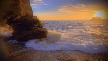 Pismo Beach, California, sea, sand, clouds, sky, rocks, sunset, usa HD wallpaper
