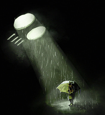 Art, Rain, Shine, Light, Silhouette, Umbrella, Ray HD phone wallpaper