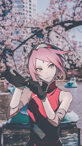 Sakura Haruno, anime x reality, naruto, anime aesthetic, anime , anime, naruto shippuden HD phone wallpaper