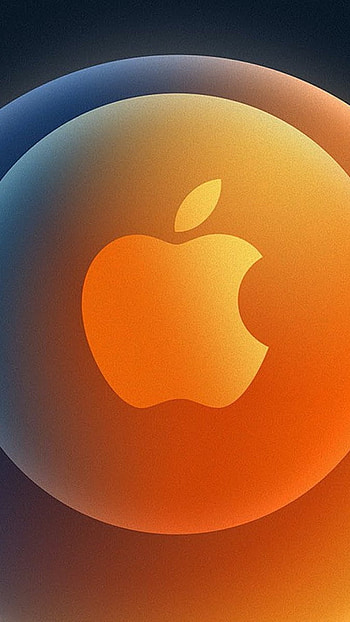 12, Orange Theme, apple logo HD phone wallpaper