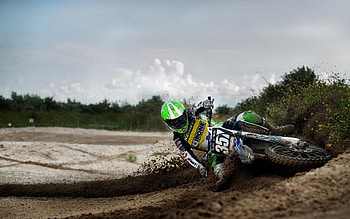 Cornering, Motocross HD wallpaper