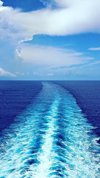 Boat Ride, horizon, wave, blue, earth, nature, ocean, Ocean Waves HD phone wallpaper