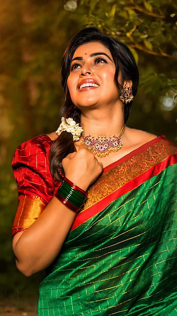 Poorna kasim, saree beauty, shamana kasim, telugu actress HD phone wallpaper
