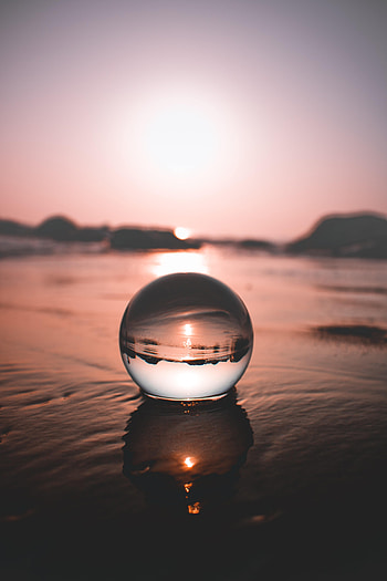 Water, Reflection, Miscellanea, Miscellaneous, Ball, Distortion, Focus HD phone wallpaper