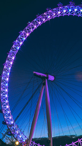 London Eye, Ferris wheel with lights, Premium , Vibrant colors HD phone wallpaper
