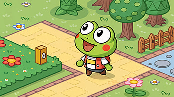 Keroppi's Joyful Day - Ultra, keroppi, frog, cartoon, animation, landscape HD wallpaper