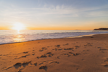 Nature, Water, Sunset, Sea, Beach, Sand HD wallpaper