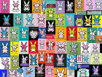 HAPPY BUNNY ICONS, bunny, icons, happy, form HD wallpaper