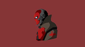 Red Hood Minimalism, red-hood, artwork, artstation, artist, superheroes, minimalism HD wallpaper