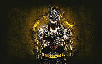 Rey Mysterio, American Wrestler, WWE, Oscar Gutierrez Rubio, Yellow Stone Background, World Wrestling Entertainment HD wallpaper