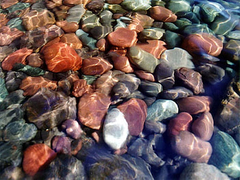 Bathing Stones, bath, colours, nature, water, stones HD wallpaper