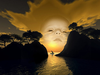 lylou2, art, sunset HD wallpaper