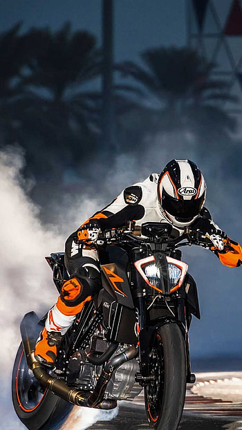 Duke Bike, Smoke Background HD phone wallpaper