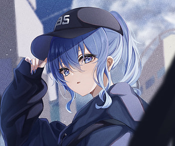 Hoshimachi Suisei, hololive, Hoshimachi Suisei, Anime, Virtual Youtuber HD wallpaper