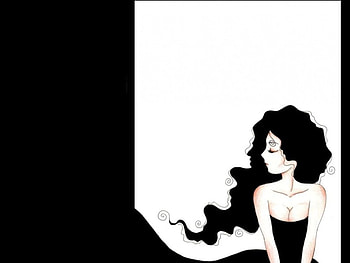 Black and white, colors, girl, abstract HD wallpaper