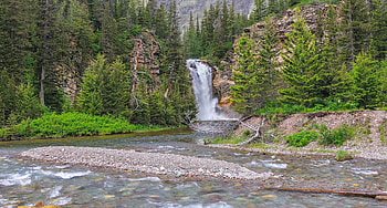 Forest, , Waterfall, Stream, Waterfalls HD wallpaper