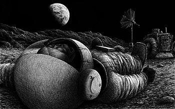 Cosmonaut, Art, Drawing, , Bw, Chb, Spacesuit, Space Suit HD wallpaper