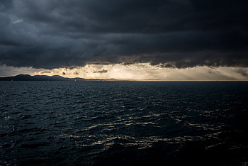 Nature, Sea, Horizon, Mainly Cloudy, Overcast, Cloud HD wallpaper