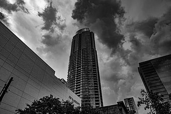 Cities, Clouds, Skyscraper, Bw, Chb, Facade HD wallpaper