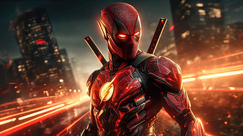 Flash X Deadpool, deadpool, flash, superheroes, artwork, art, digital-art, ai HD wallpaper