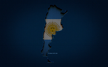 Argentina map, , South American countries, Argentinian flag, blue carbon background, Argentina map silhouette, Argentina flag, South America, Argentinian map, Argentina, flag of Argentina HD wallpaper