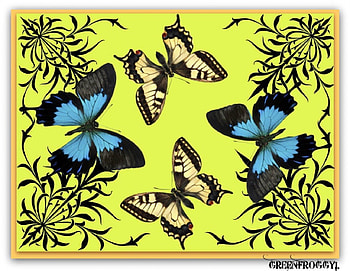 YELLOW WITH BUTTERFLIES, ART, PRETTY, ABSTRACT, BUTTERFLIES HD wallpaper