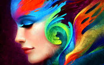PAINTED BEAUTY, face, colors, girl, painting HD wallpaper