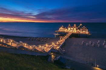 Germany--Sellin-Pier, Sellin, Pier, Germany, sunset HD wallpaper