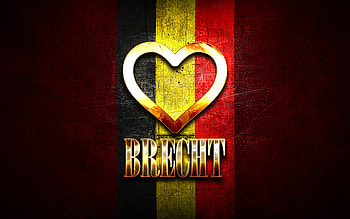 I Love Brecht, belgian cities, golden inscription, Day of Brecht, Belgium, golden heart, Brecht with flag, Brecht, Cities of Belgium, favorite cities, Love Brecht HD wallpaper
