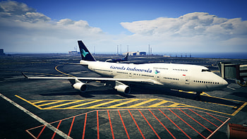 Garuda Indonesia livery, Blue old livery, Travels, Boeing 747-400 HD wallpaper