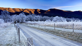 Winter Road, winter, white, brown, snow, road, beautiful, mountains HD wallpaper