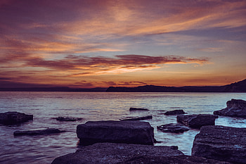 Sunset Rocks, sunset, rocks, nature HD wallpaper