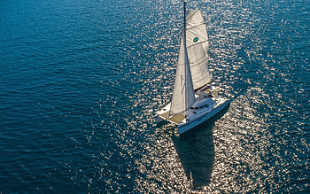 Catamaran, Sailing beauty, Lagoon 380, Evening sunset HD wallpaper