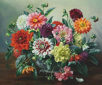 By Albert Williams, bouquet, painting, art, albert william, flower, arrengement HD wallpaper