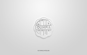 Club Olimpia, creative 3D logo, white background, Paraguayan football club, Paraguayan Primera Division, Paraguay, 3d art, football, Club Olimpia 3d logo HD wallpaper