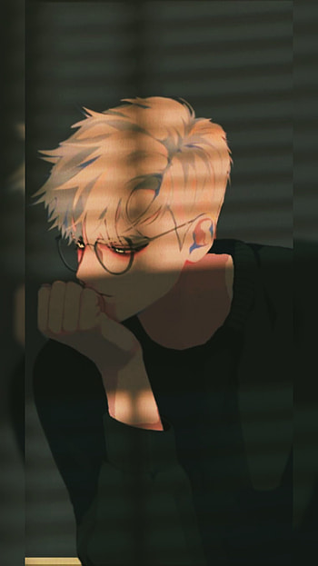 Sad boy, Badboy, chico, lentes, decepcionado, sadboy, gafas, men, pensar, anime HD phone wallpaper